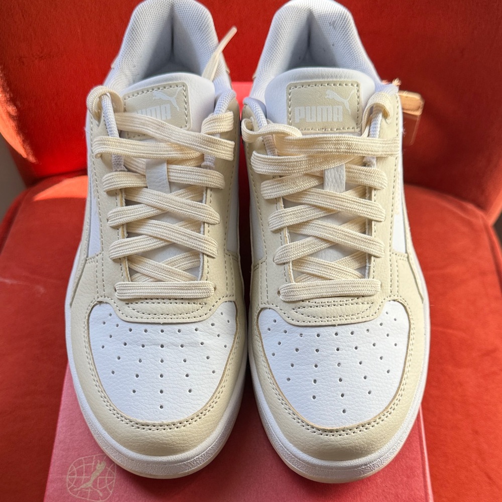 Puma Cream and White Casual Sneakers